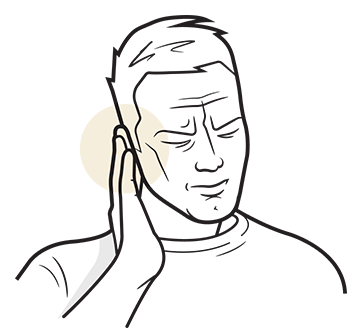 person with ear pain